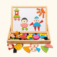 Magnetic Puzzle Board Montessori Double-Sided shown complete on a plain background