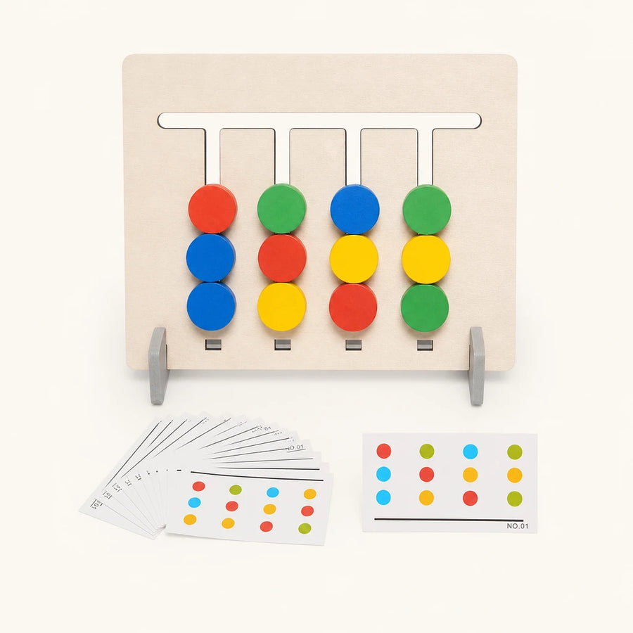 Montessori Games Double-Sided Pattern Matching Board — complete set on a neutral background