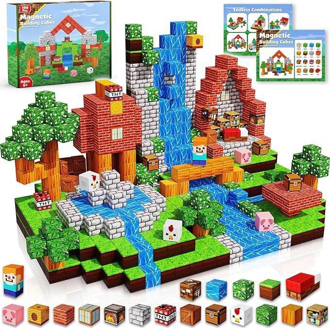 Contents of the 100 cubes Animal House set