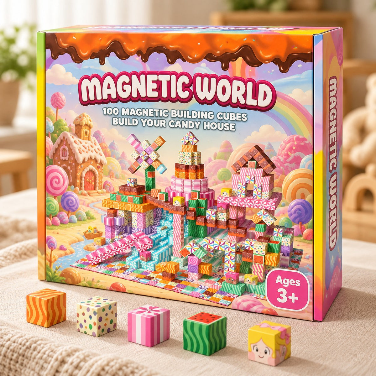 Candy House magnetic building cubes box