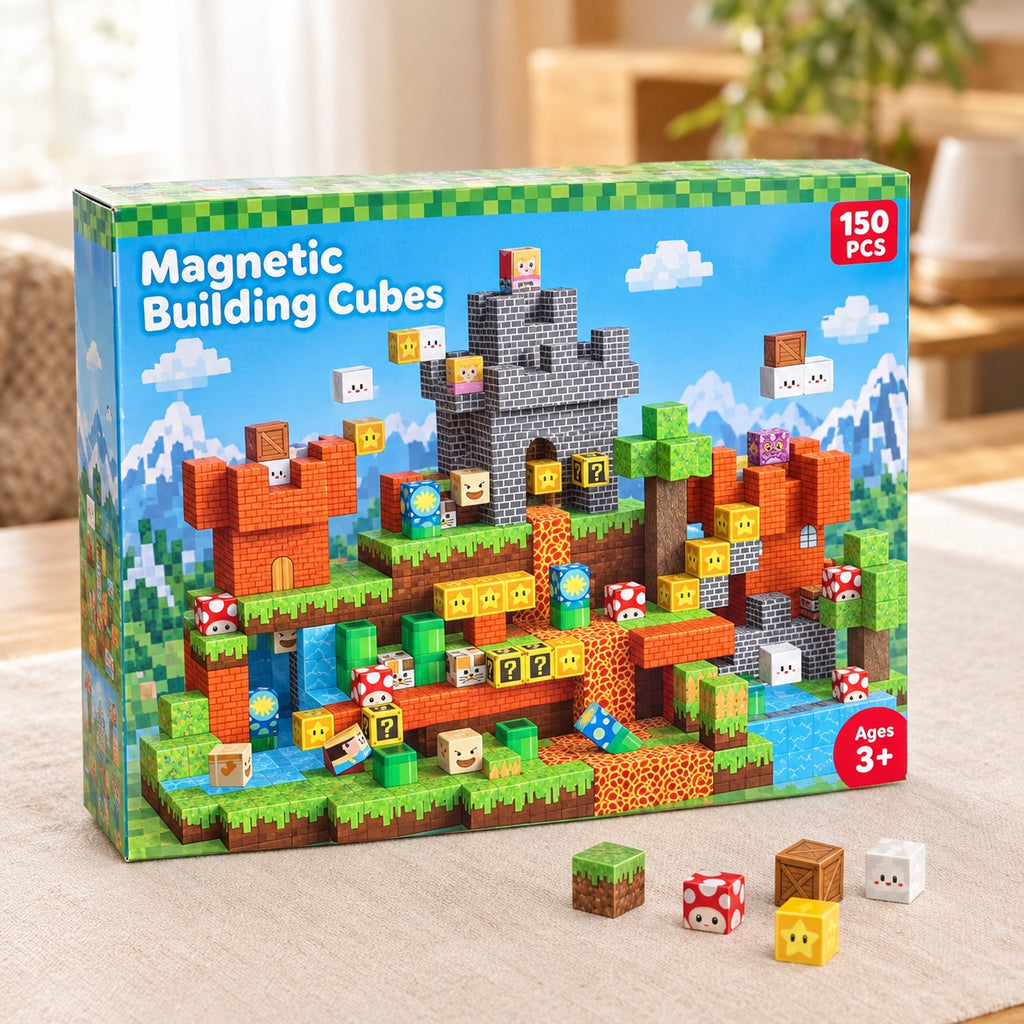 Castle Quest magnetic building cubes box