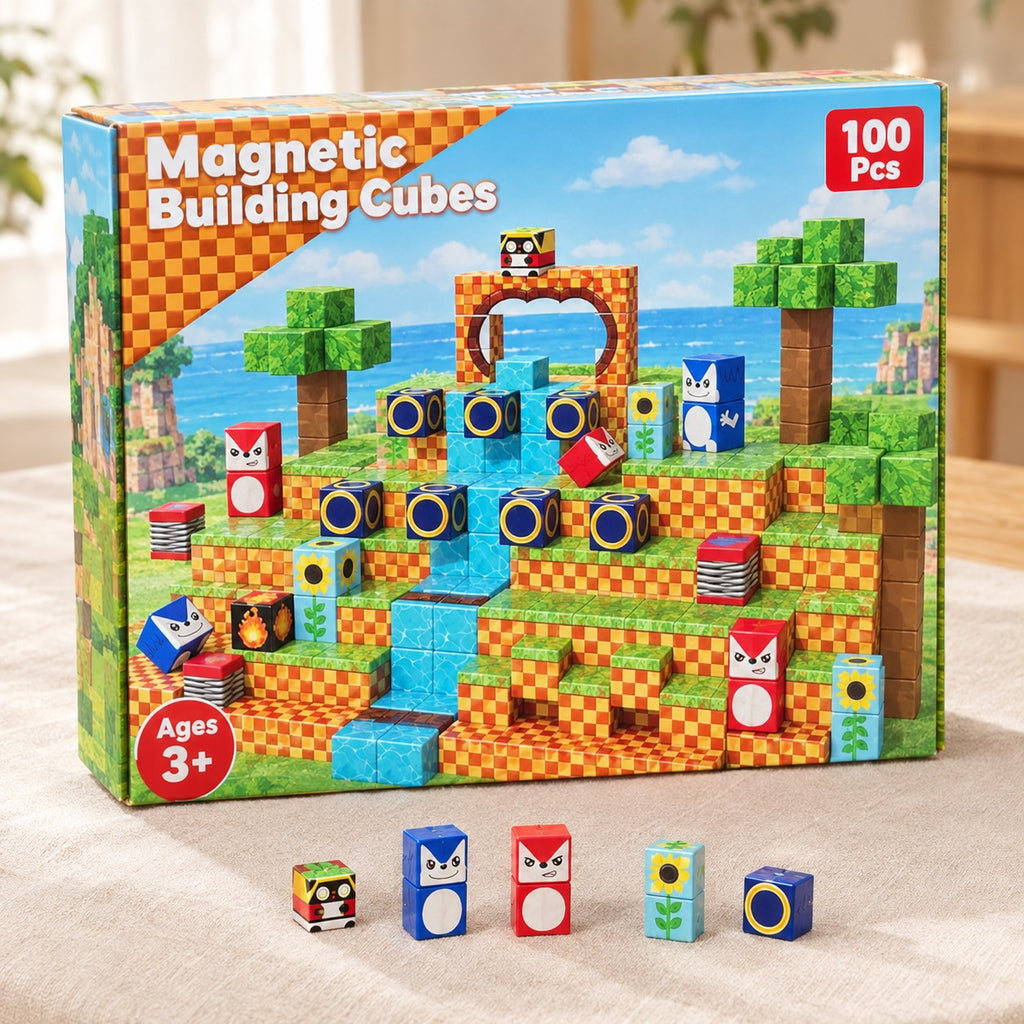 Checkered Hills Adventure magnetic building cubes box
