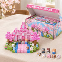 Cherry Blossom Forest magnetic building cubes box