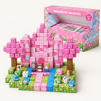 Cherry Blossom Forest magnetic building cubes set with its box