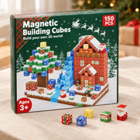 Christmas Village magnetic building cubes box