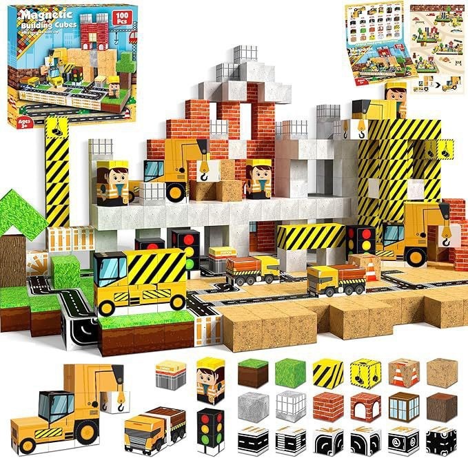 Contents of the 100 cubes Construction Site set