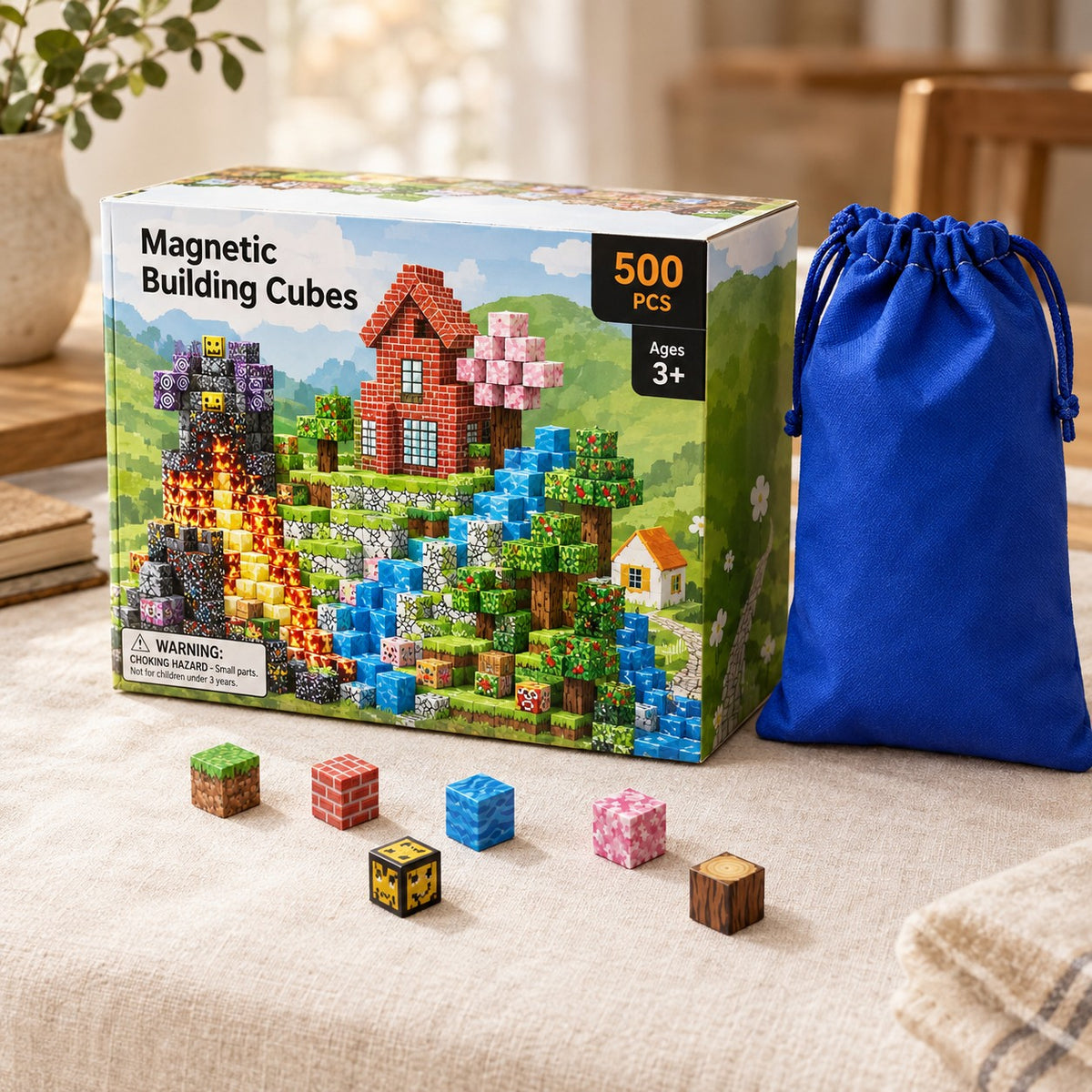 Countryside Farm magnetic building cubes box