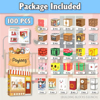 Contents of the 100 cubes Cozy Home set