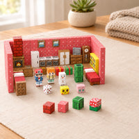 Cozy Home magnetic building cubes, 100 cubes set built on a table
