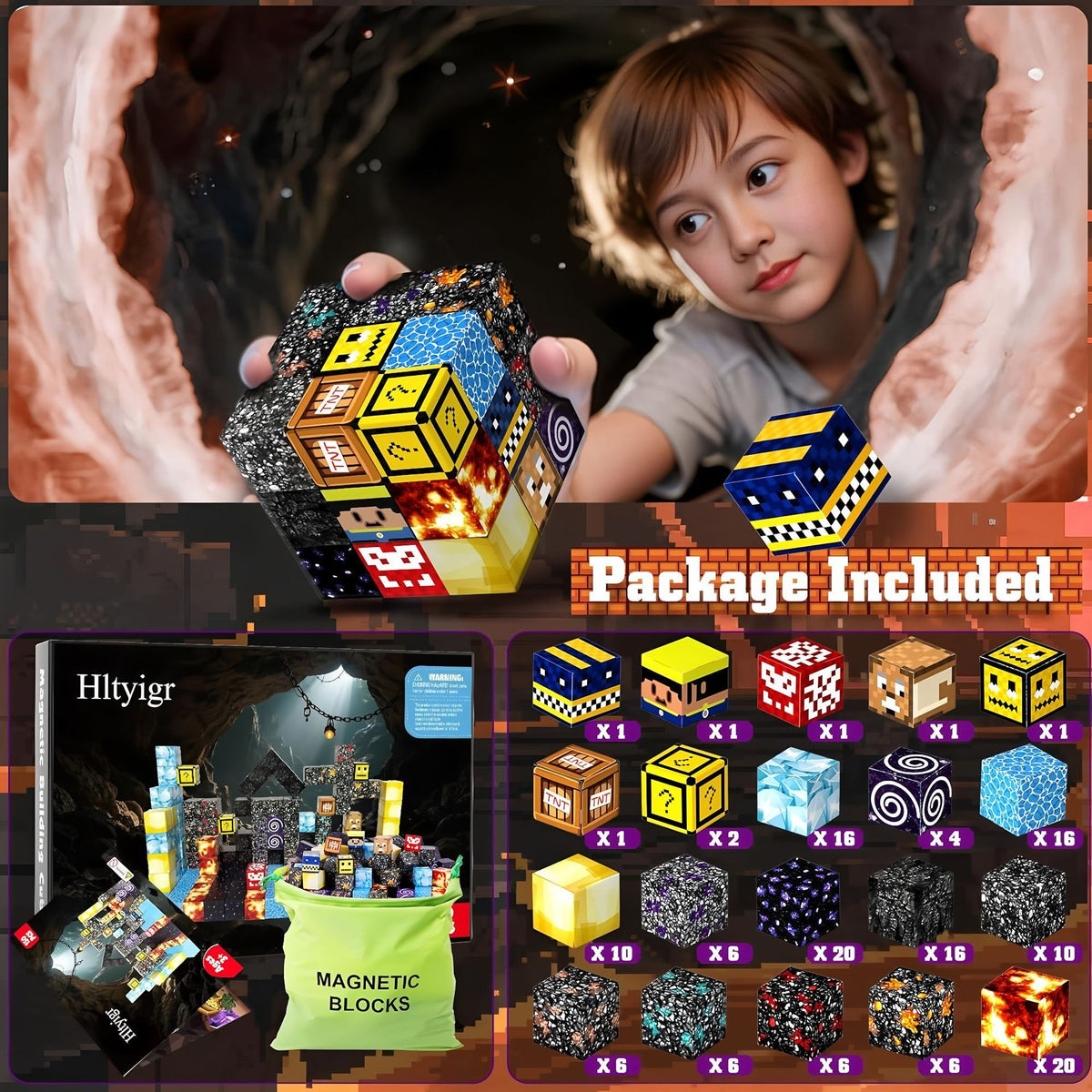 Contents of the 150 cubes Crystal Mine set