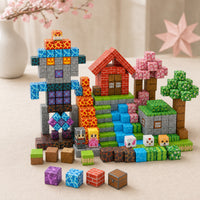 Dream World magnetic building cubes, 150 cubes set built on a table