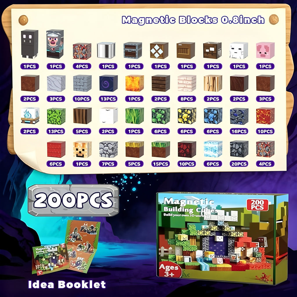 Contents of the 200 cubes Fire & Ice Fortress set