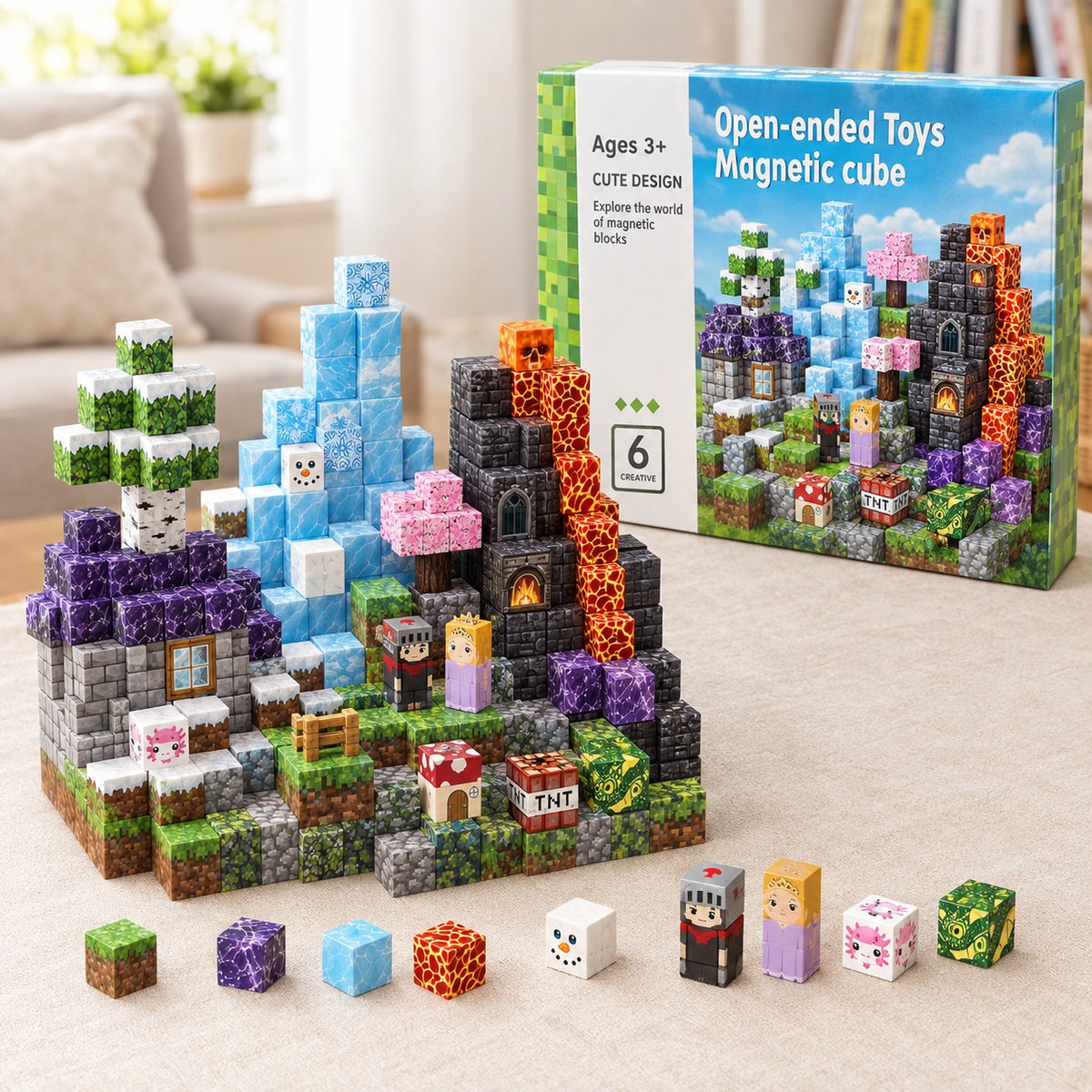 Fire & Ice World magnetic building cubes box