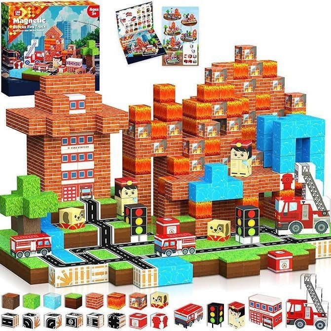 Contents of the 100 cubes Fire Station set
