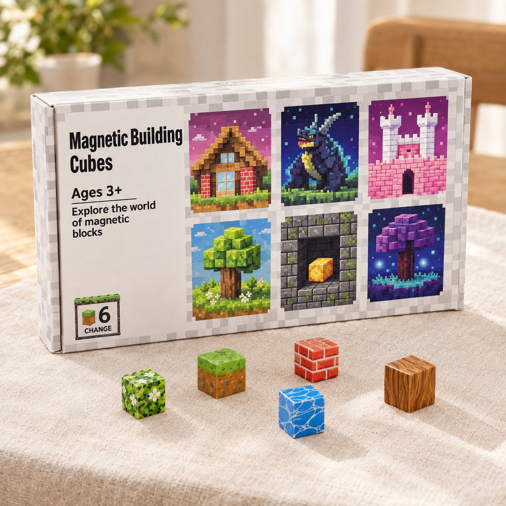 Forest Home magnetic building cubes box