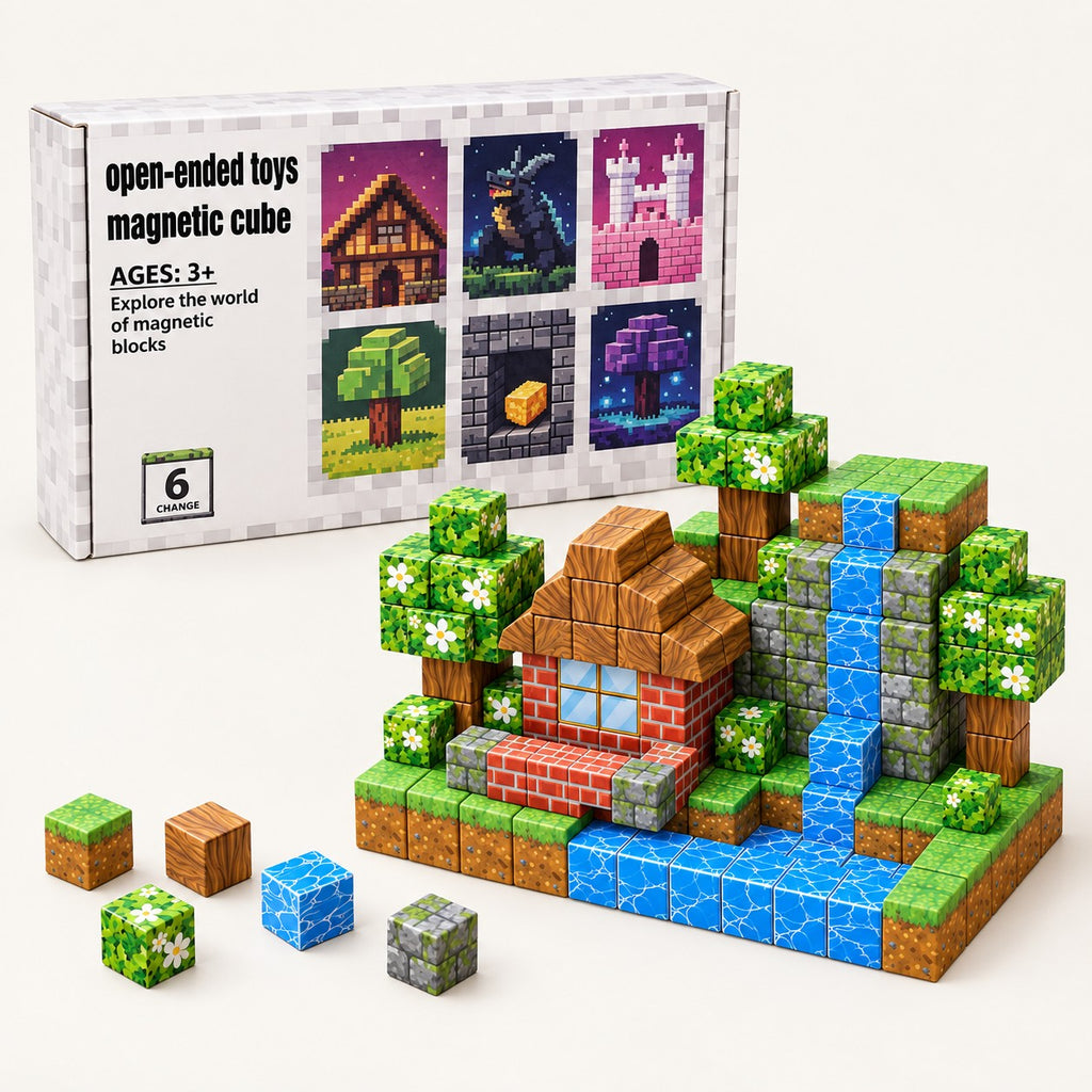 Forest Home magnetic building cubes set with its box