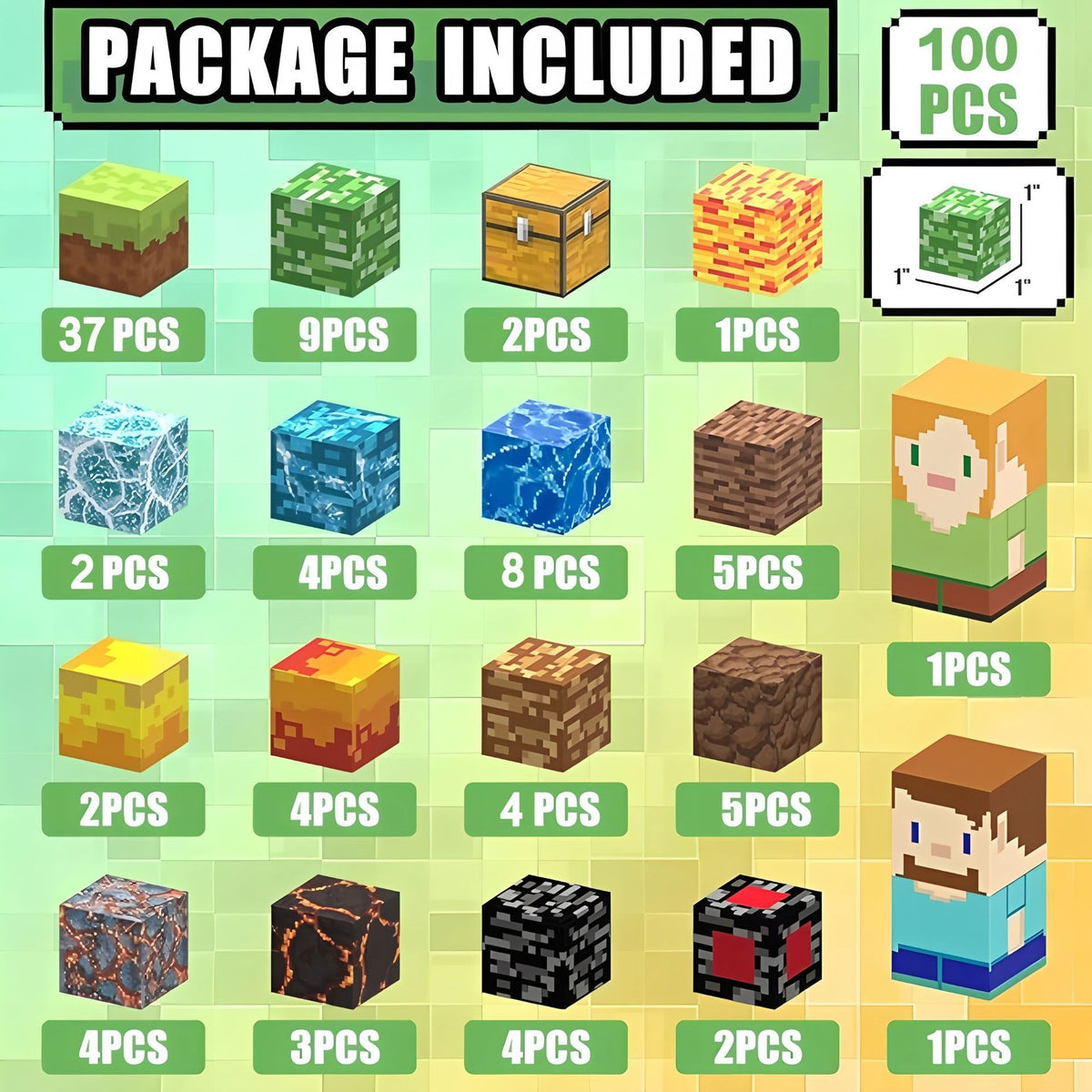 Contents of the 100 cubes Ghost Town set