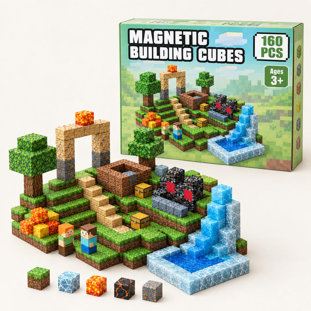 Ghost Town magnetic building cubes set with its box