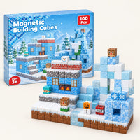 Ice World magnetic building cubes set with its box