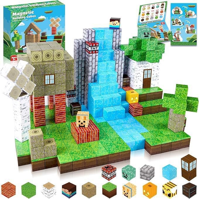 Contents of the 100 cubes Jungle Hut set