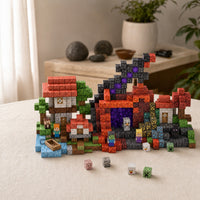 Lava Forest magnetic building cubes, 500 cubes set built on a table