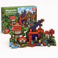 Lava Forest magnetic building cubes set with its box