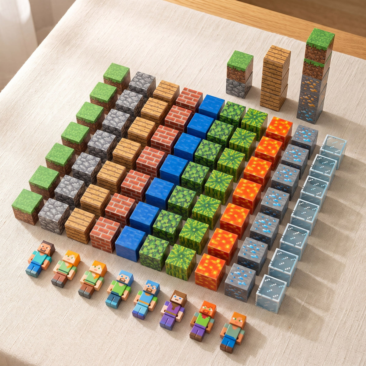 Magnetic pixel building cubes set with figures, 2 cm cubes