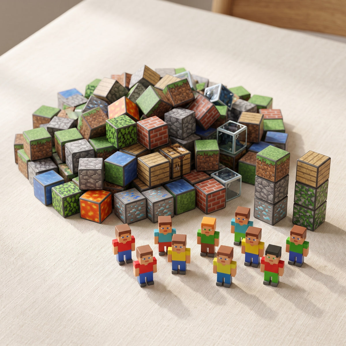 100 magnetic cubes + 9 figures set