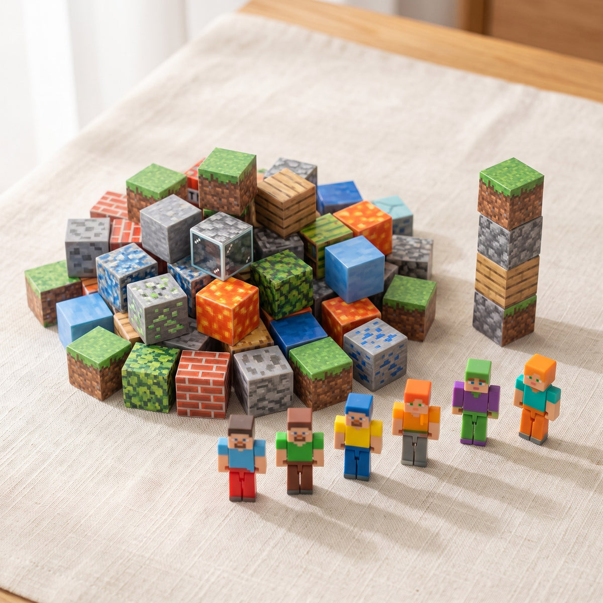 60 magnetic cubes + 6 figures set