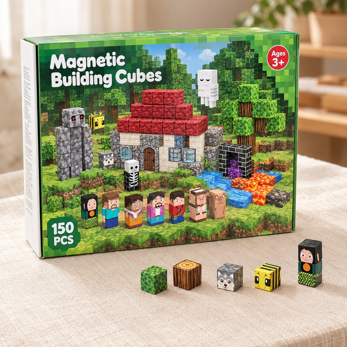 Monster World magnetic building cubes box