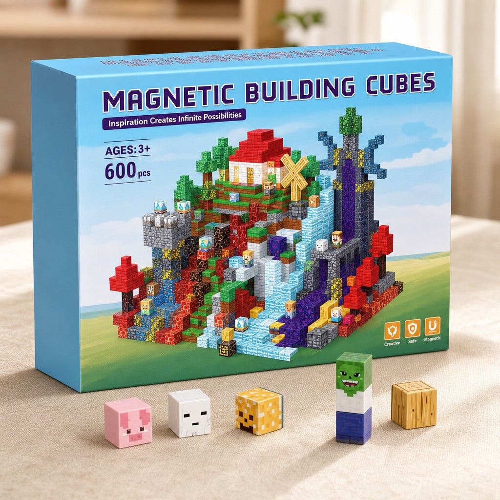 Mountain Lodge magnetic building cubes box
