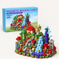 Mountain Lodge magnetic building cubes set with its box