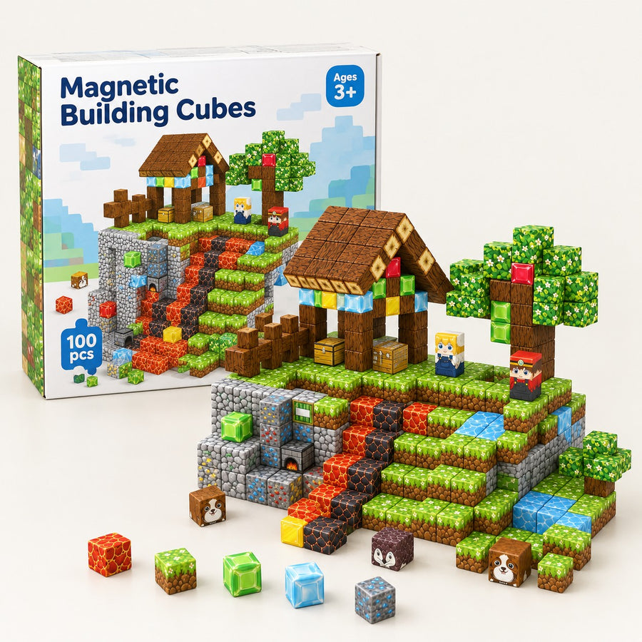 Pet Paradise magnetic building cubes set with its box