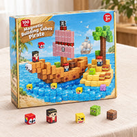 Pirate Ship magnetic building cubes box