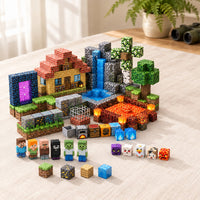 Secret Jungle magnetic building cubes, 200 cubes set built on a table