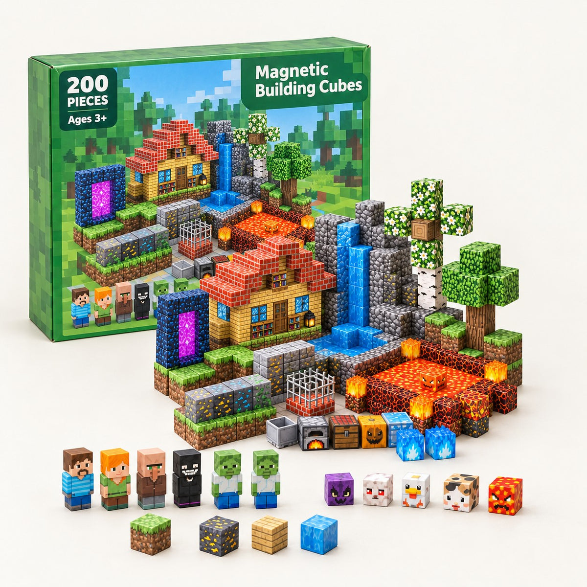 Secret Jungle magnetic building cubes set with its box