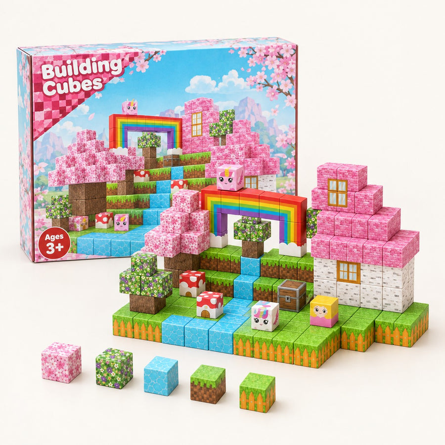 Unicorn World magnetic building cubes set with its box
