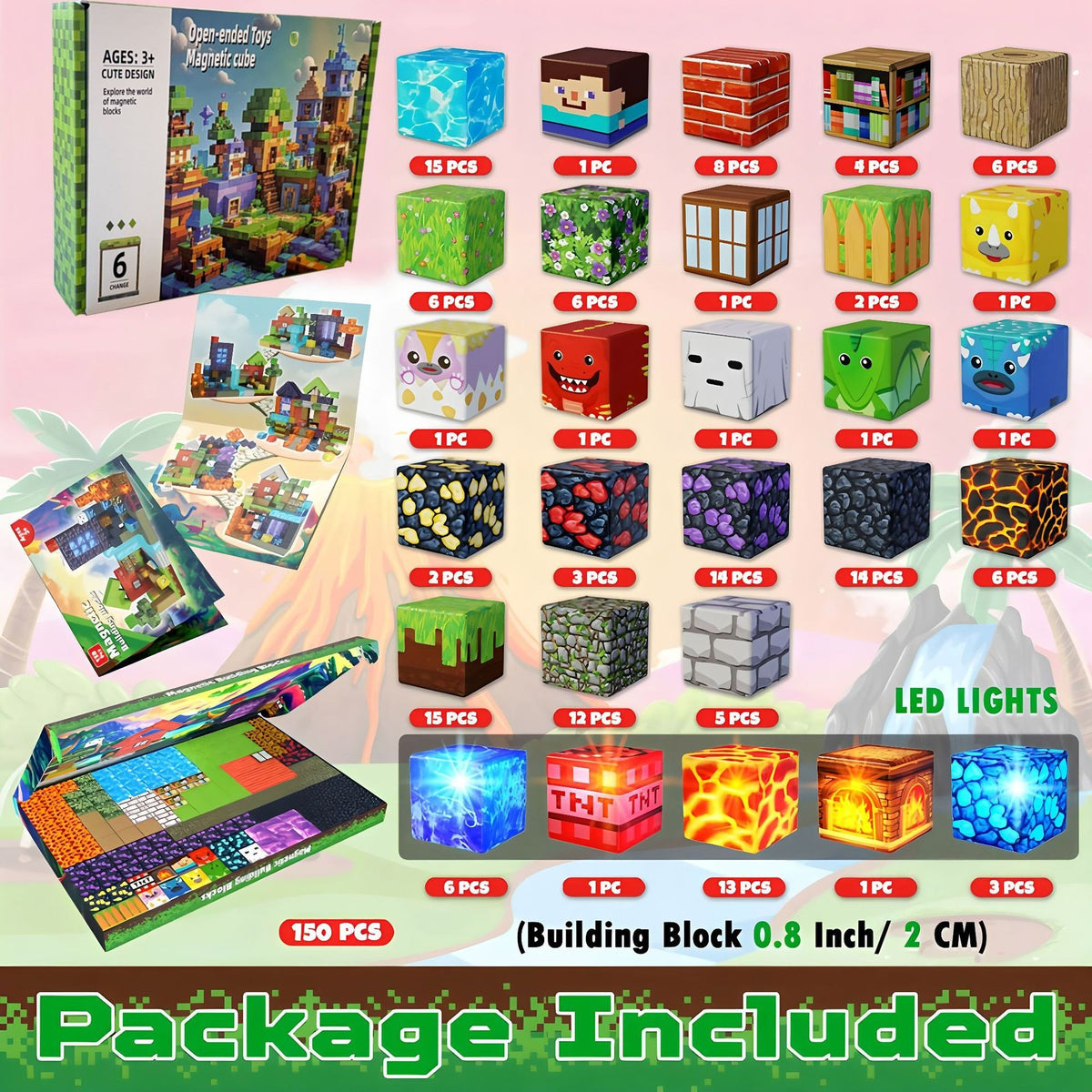 Contents of the 150 cubes Volcano Basin set