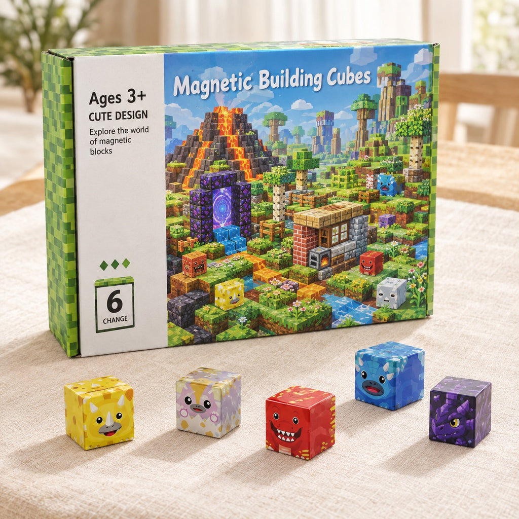 Volcano Basin magnetic building cubes box