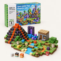 Volcano Basin magnetic building cubes set with its box