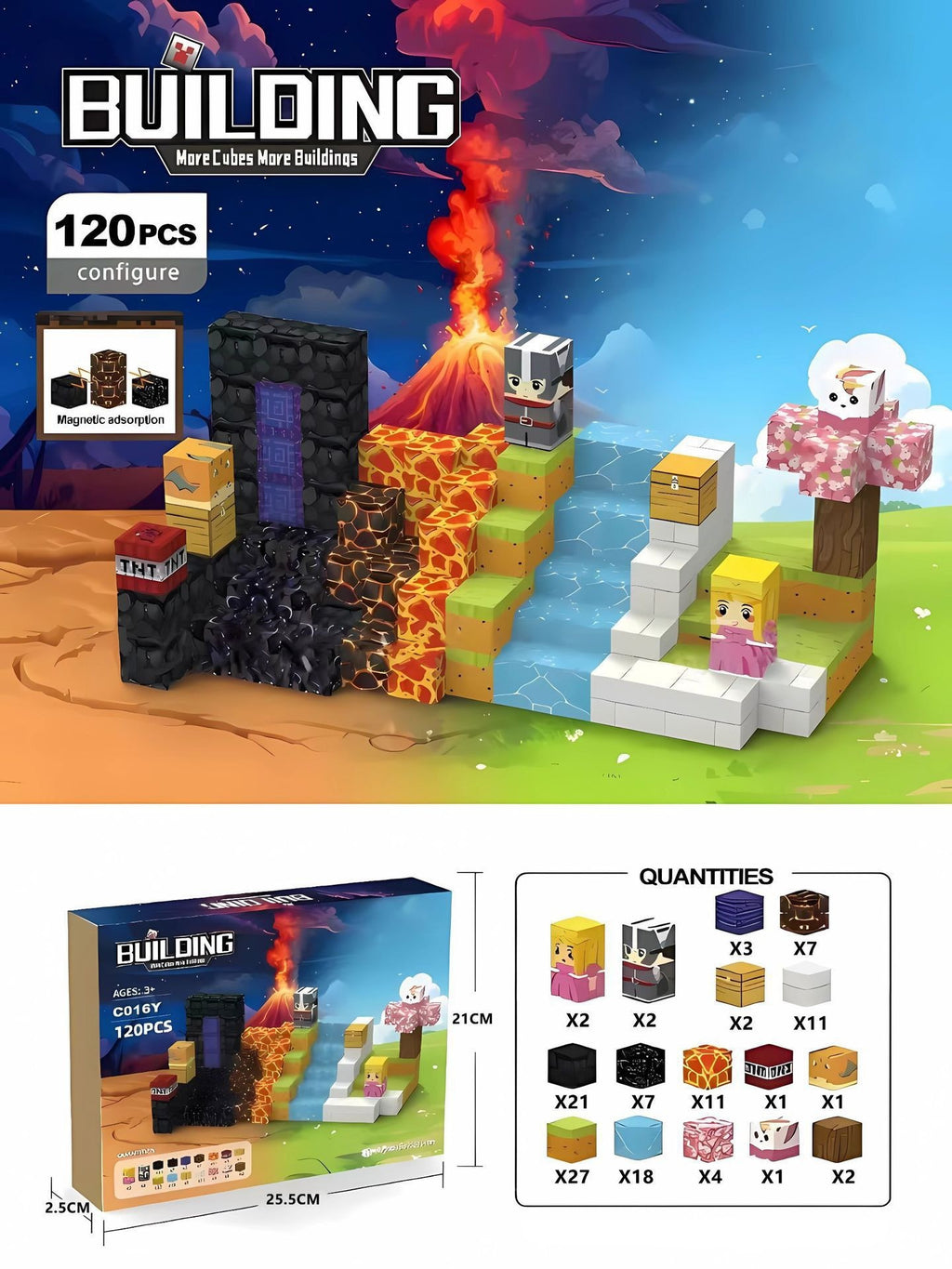 Contents of the 120 cubes Volcano Portal set
