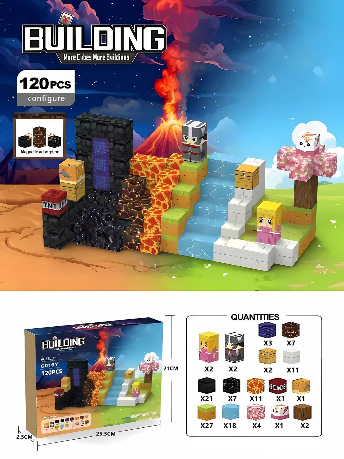 Contents of the 120 cubes Volcano Portal set
