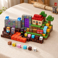 Warrior Battle magnetic building cubes, 200 cubes set built on a table