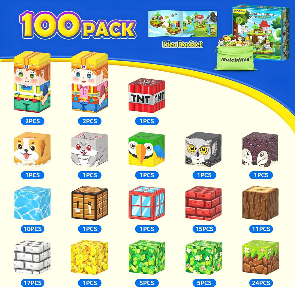 Contents of the 100 cubes Waterfall Cabin set