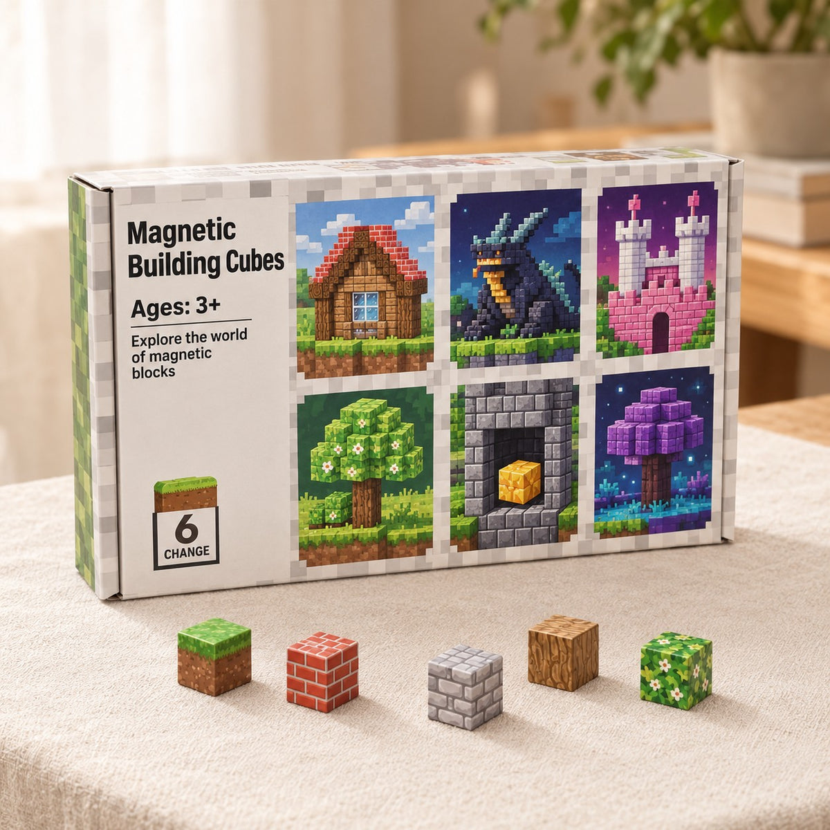 Wild Forest magnetic building cubes box