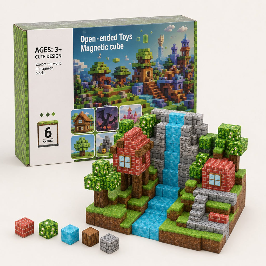 Wild Forest magnetic building cubes set with its box
