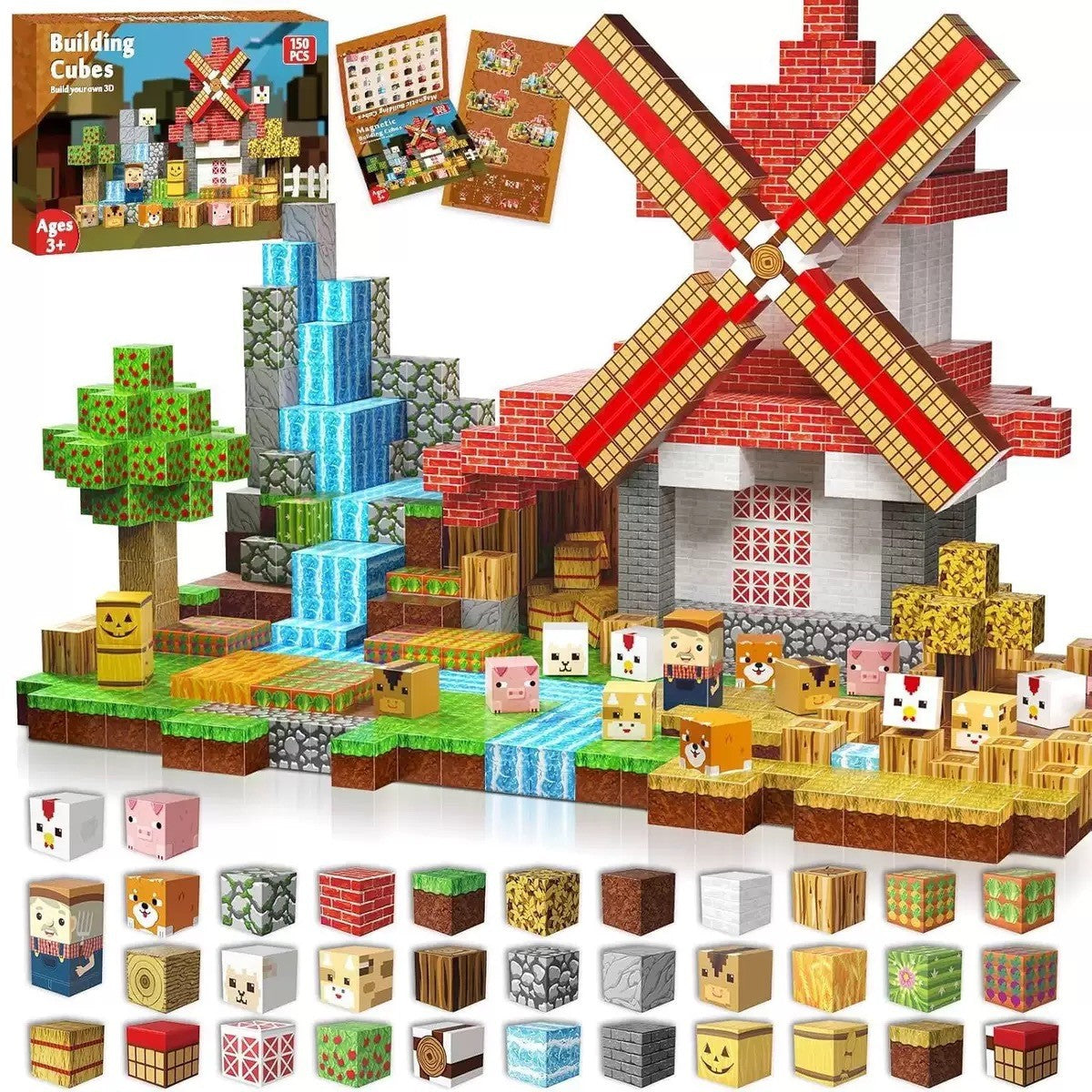 Contents of the 150 cubes Windmill Farm set