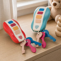Musical Toy Keys with Buttons and Sound set out on a real table at home