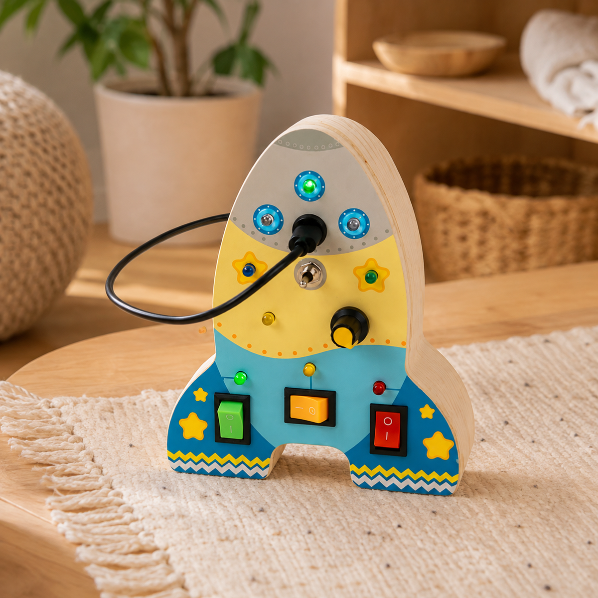 Rocket Busy Board with LED Switches - Blue - objet surface réelle
