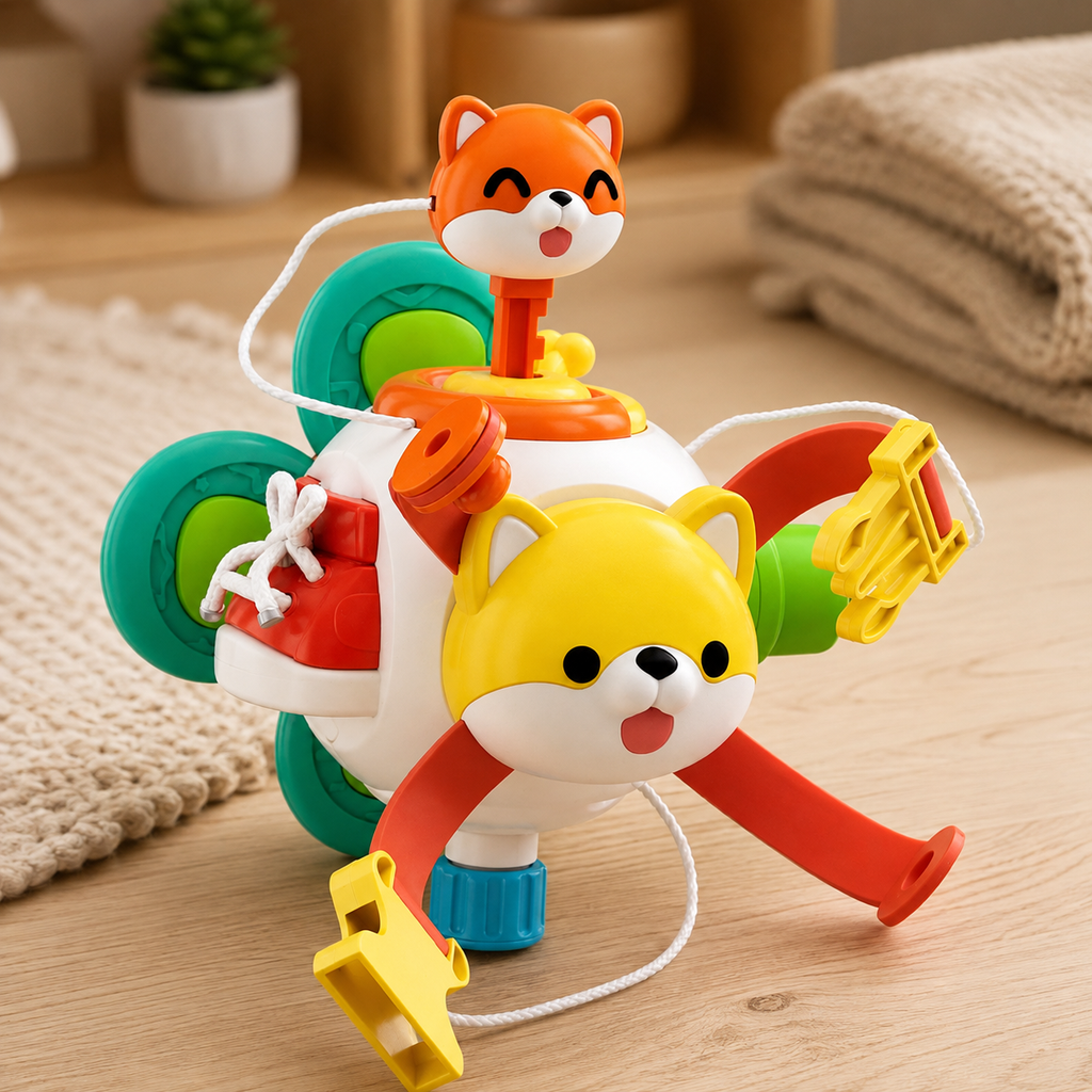 Sensory Activity Ball Fox & Puppy Montessori - objet surface réelle